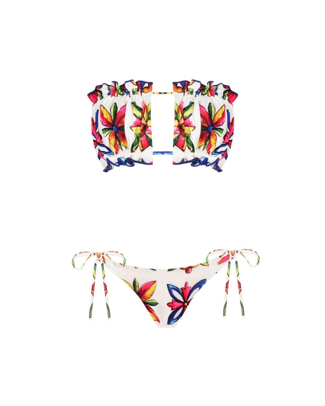 Nur Karaata White Sicilia Sun Bikini Set