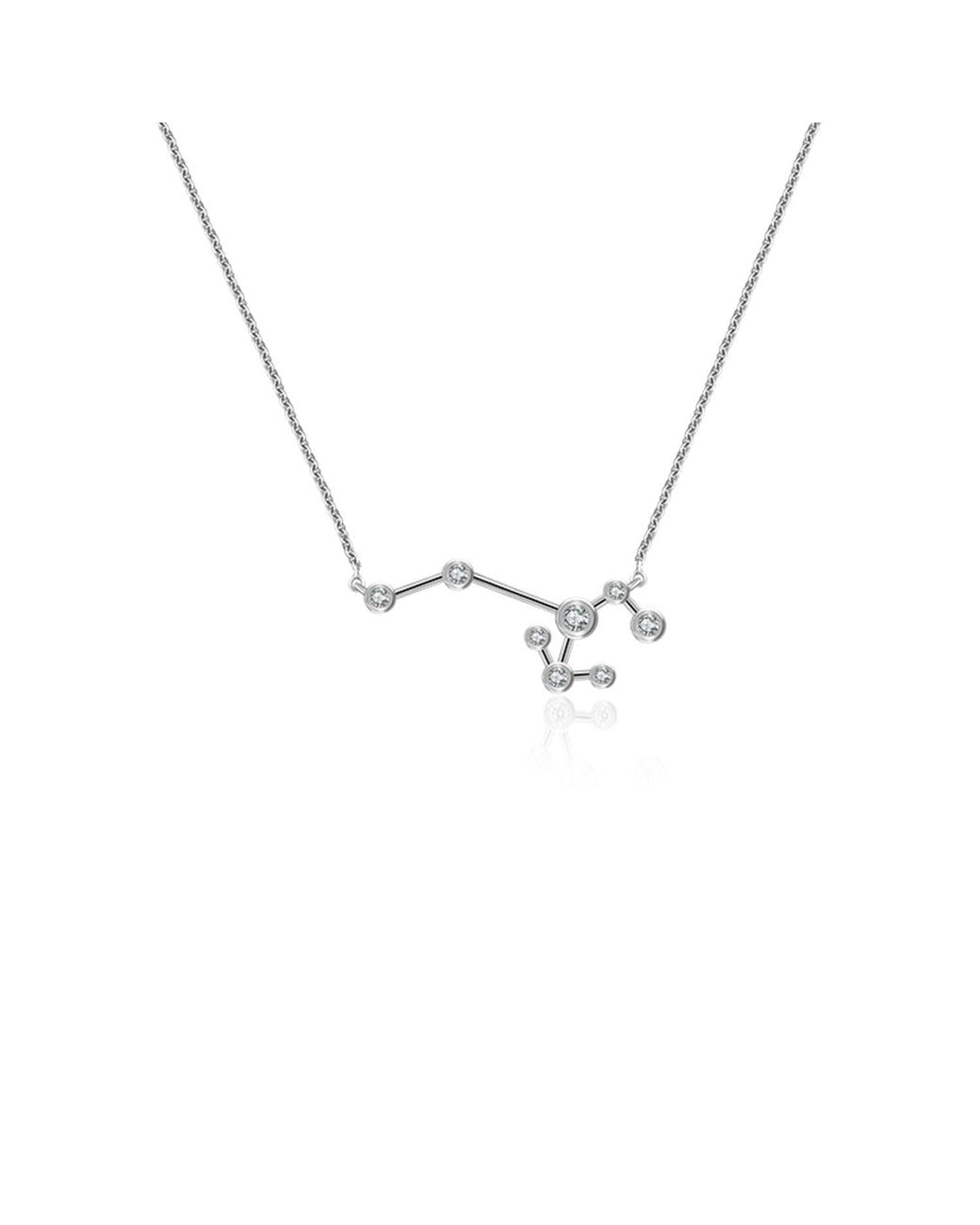 Genevieve Collection Metallic Sagittarius Zodiac Constellation Necklace 18K & Diamond