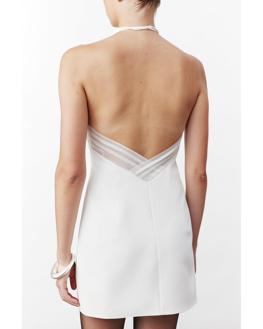 NAZLI CEREN White Violette Mini Crepe Dress