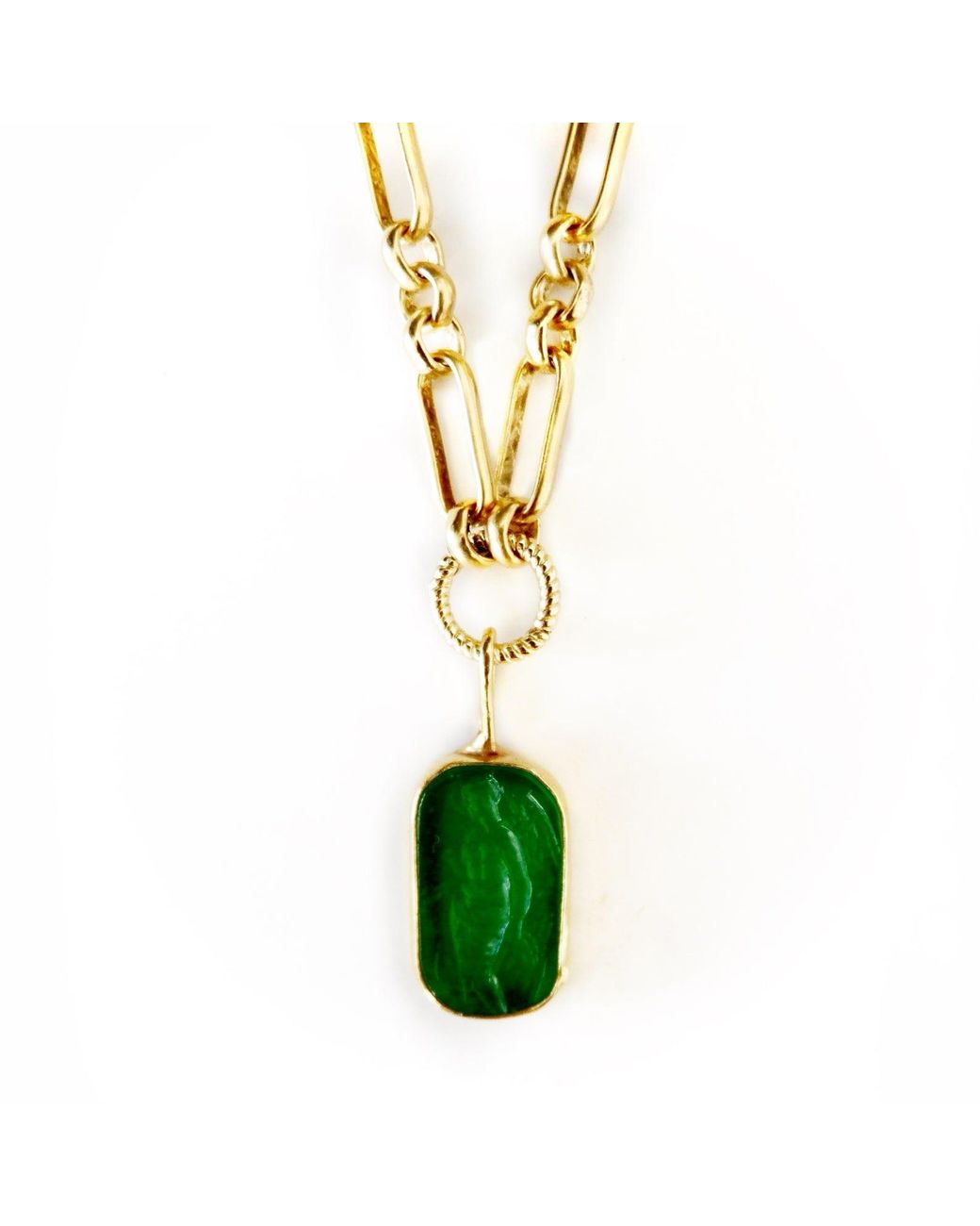 Persia Dona Jewelry Metallic Aphrodite Intaglio Enamel Necklace