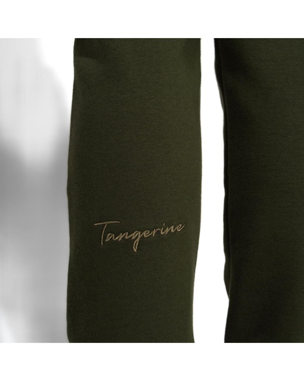 Maison Tangerine Green Khaki Premium Cotton Sweatshirt & Joggers Tracksuit Set For