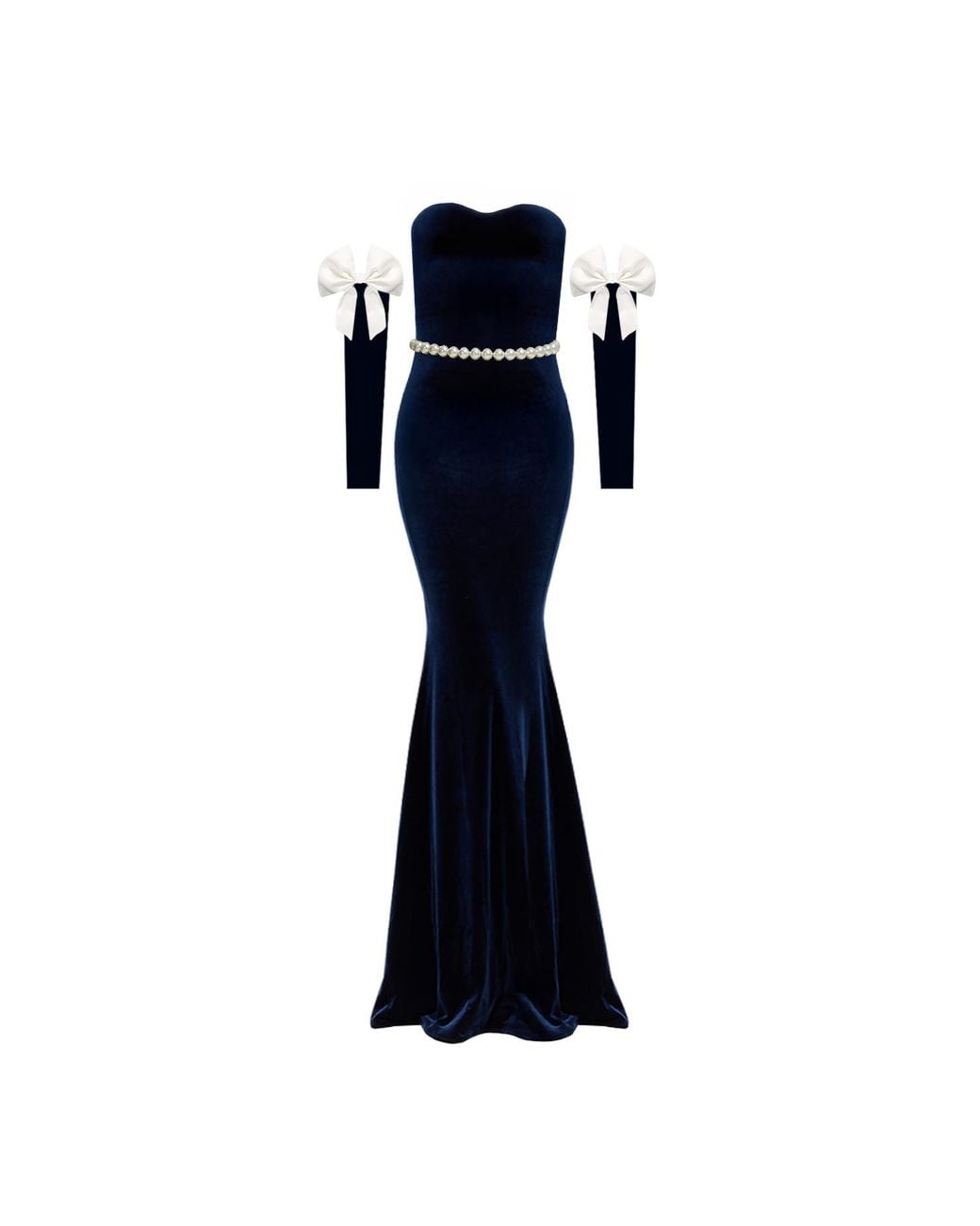 Nur Karaata Blue Lily Throne Gown
