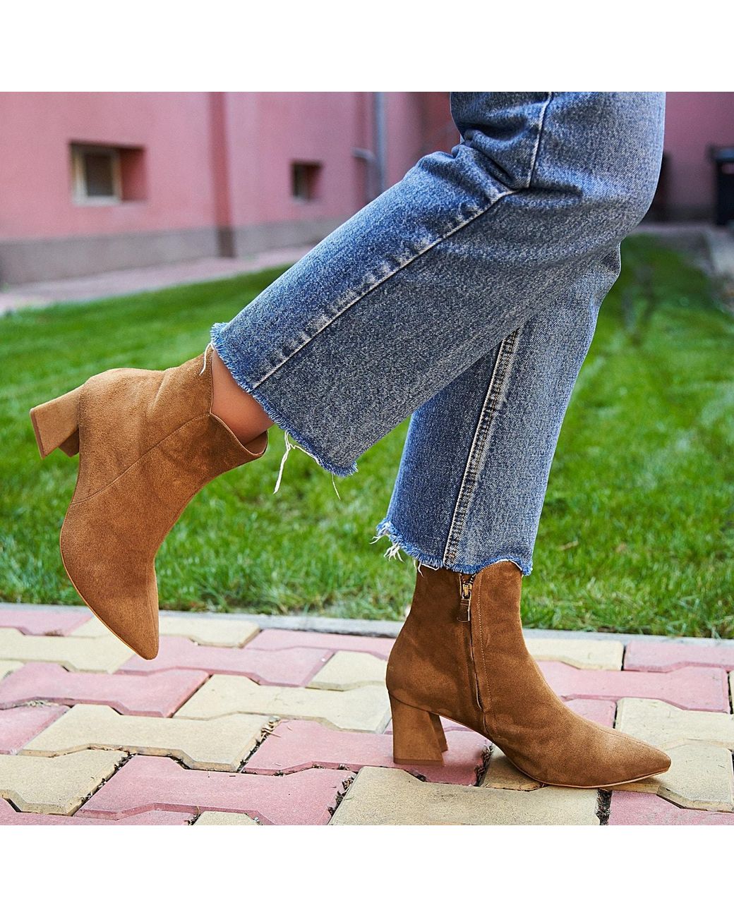 Ginissima Brown Lara Ankle Boots Natural Reversible Leather