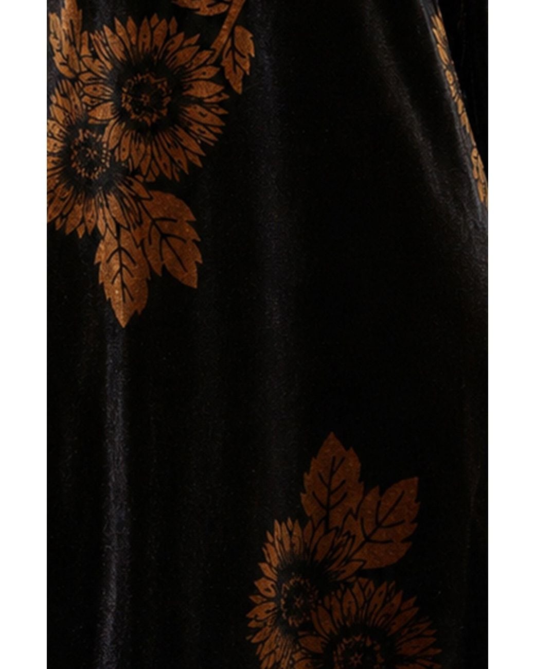 Yumi' Black Velvet Sunflower Print Tunic