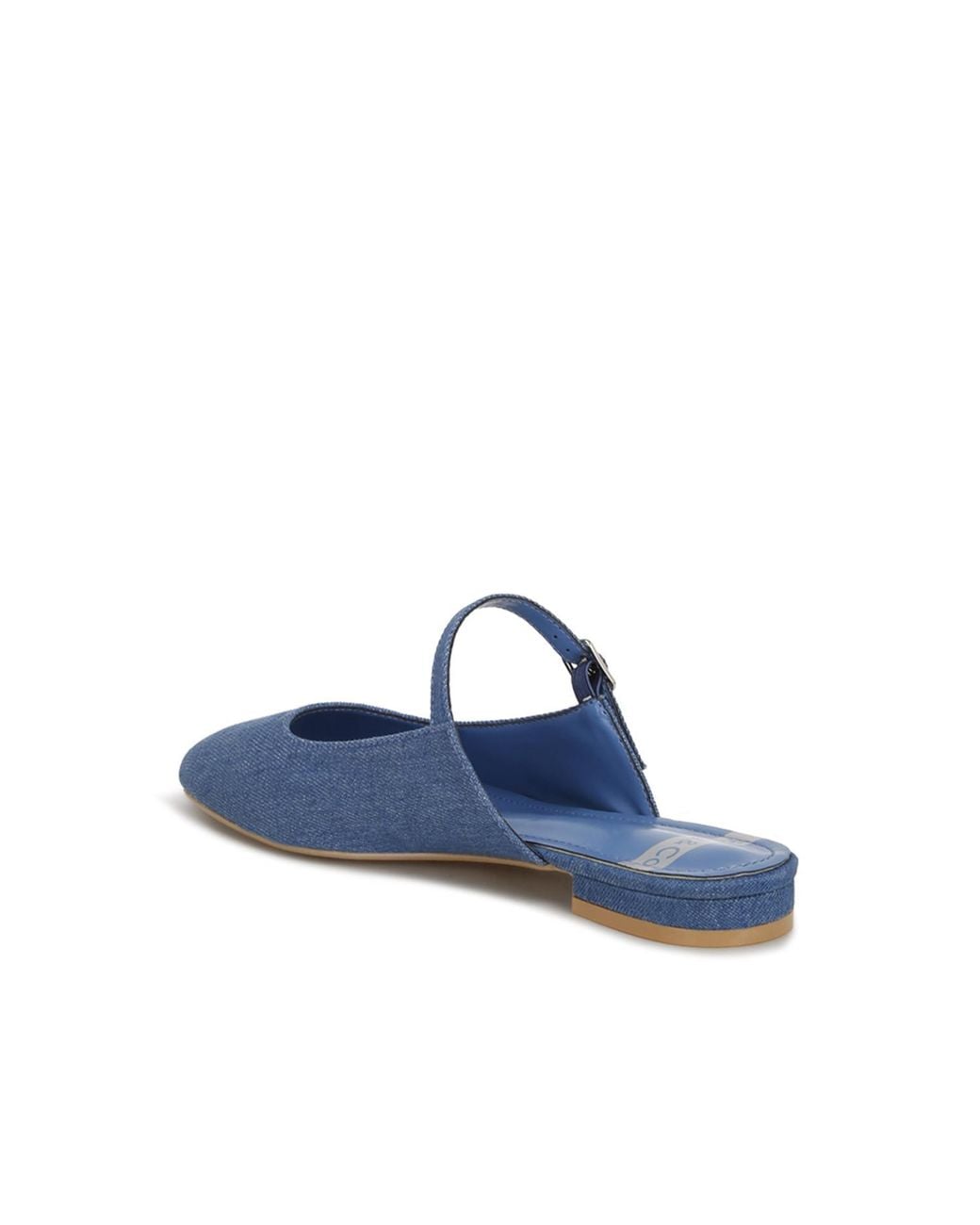 Rag & Co Blue Dublish Square Toe Buckled Flats