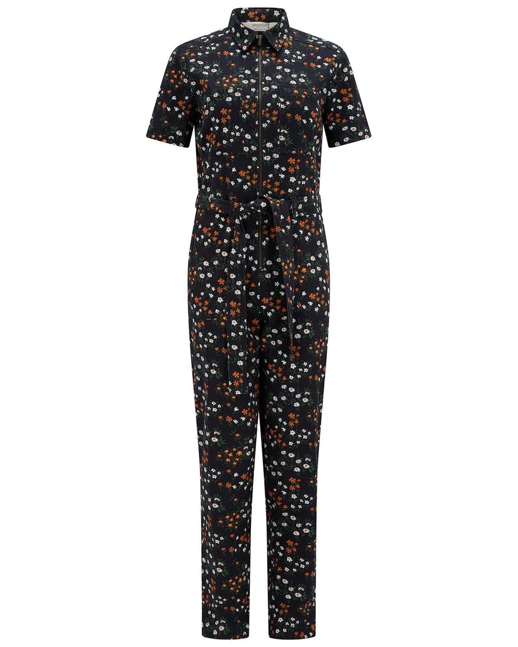 Sugarhill Black Billy Boilersuit Floral