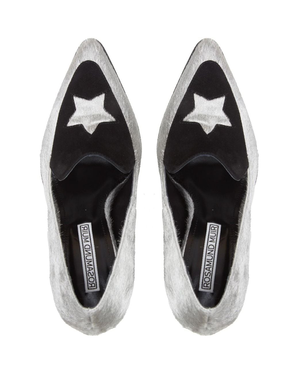 Rosamund Muir London Black Maria Calf Hair & Star Loafers