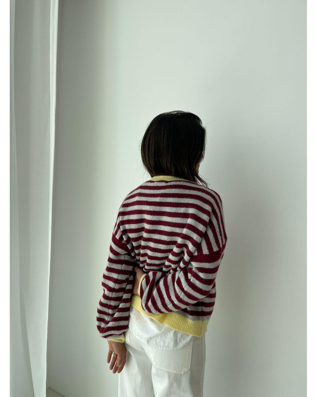 Mind Traveler Purple Burgundy & Striped Pia Sweater