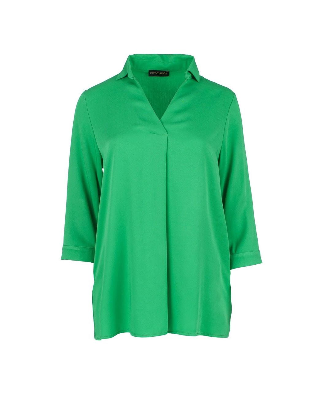 Conquista Green V Neck Top