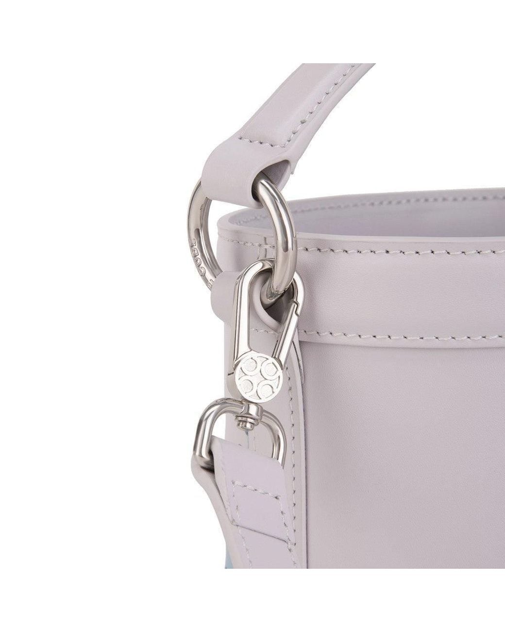 Orange Cube White Quilted Impressions Bucket Bag