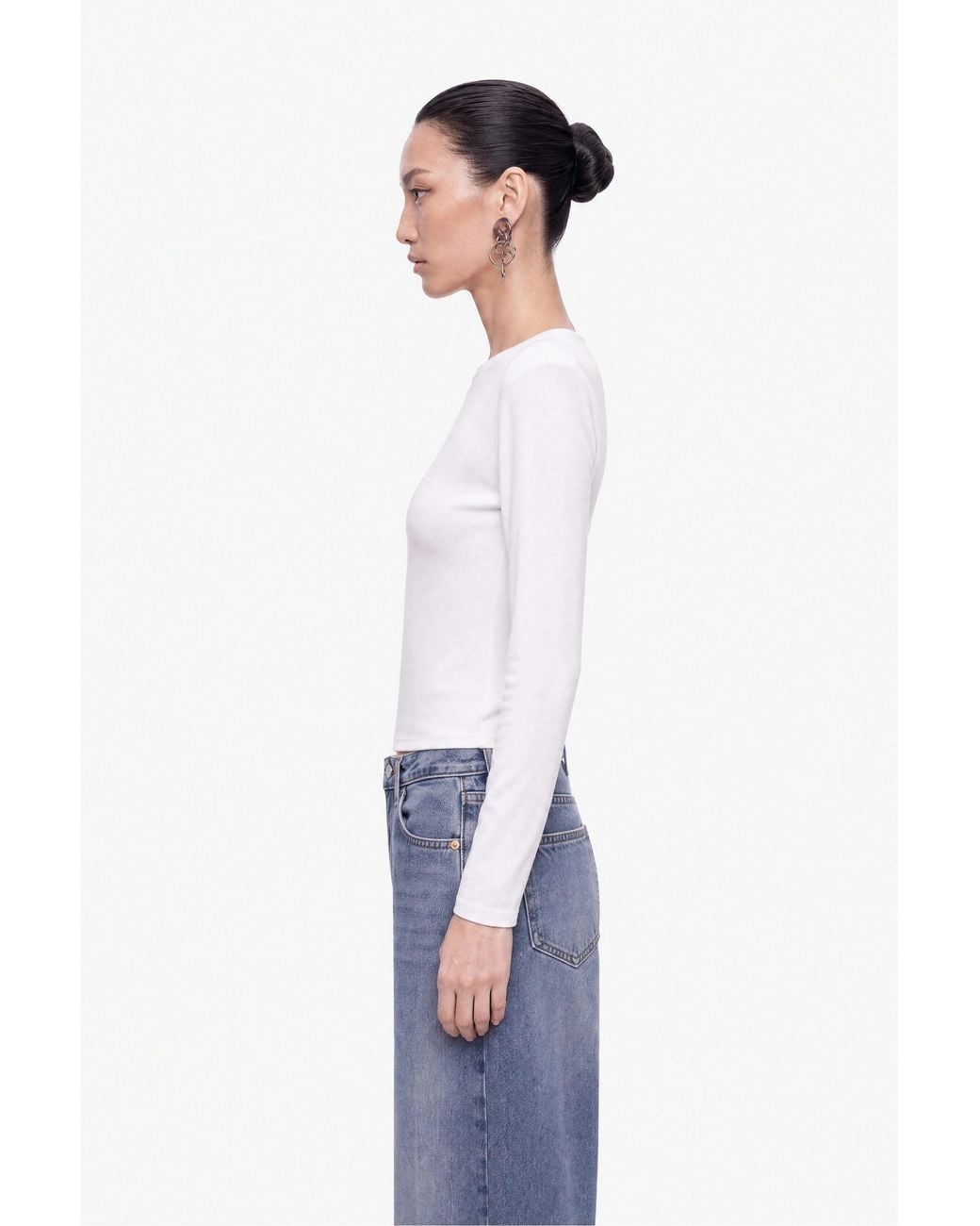 Nocturne White Eyelet Lace Up Blouse