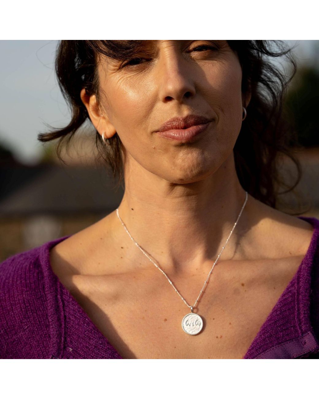 Claire Hill Designs Metallic Love Is Love Shorthand Coin Necklace