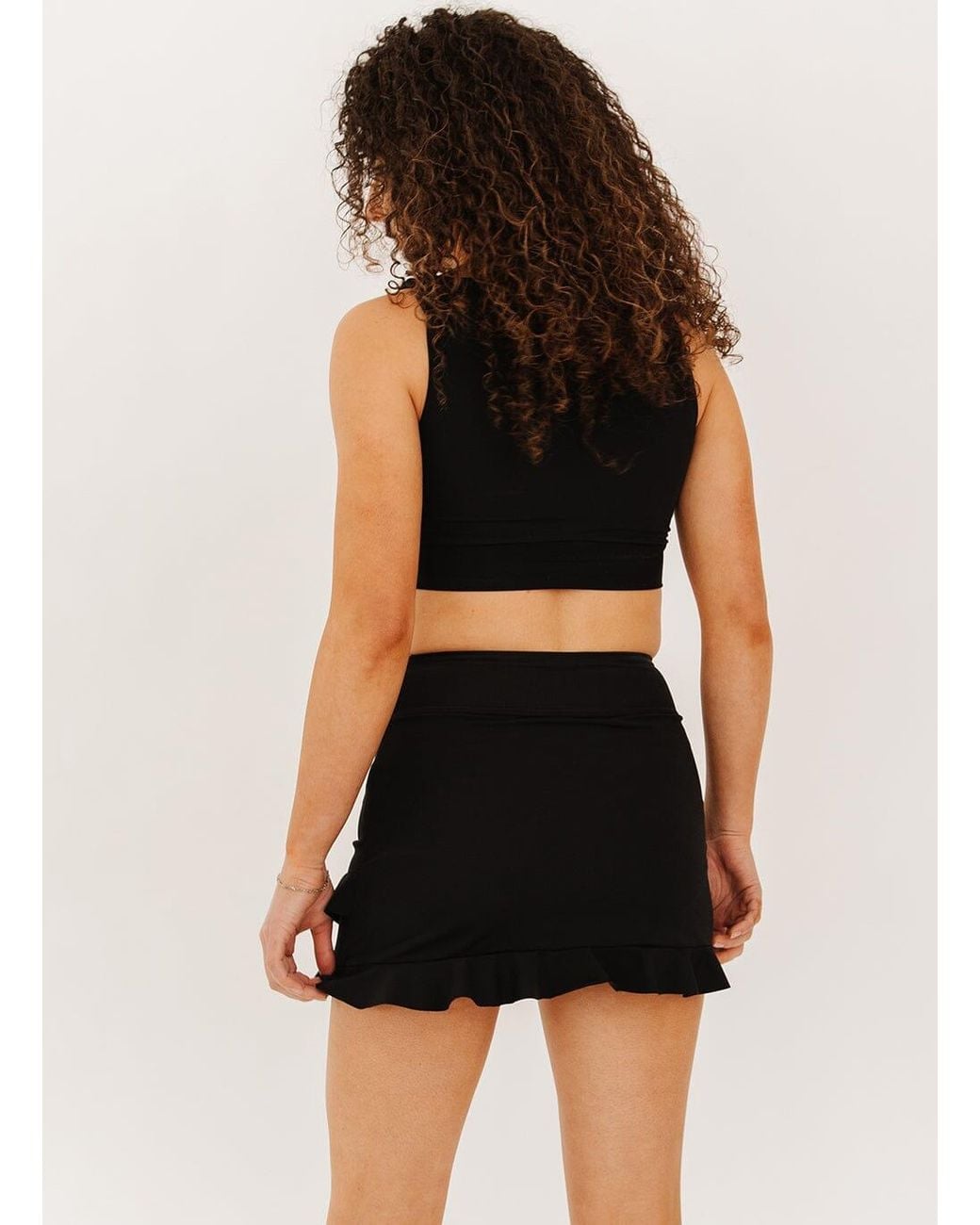 Lime Ricki Swimwear Black Ruffle Skirt W/ Bottoms