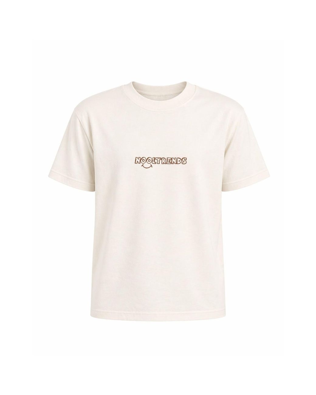 Nooltrends White Neutrals Gender Neutral Smiley T-Shirt for men