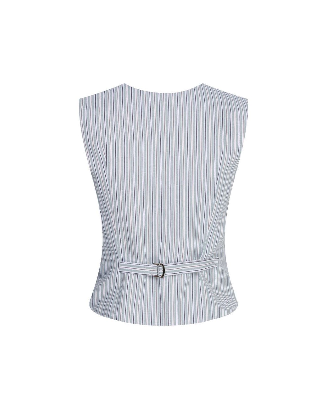 NAZLI CEREN Blue Lyra Cotton Waistcoat