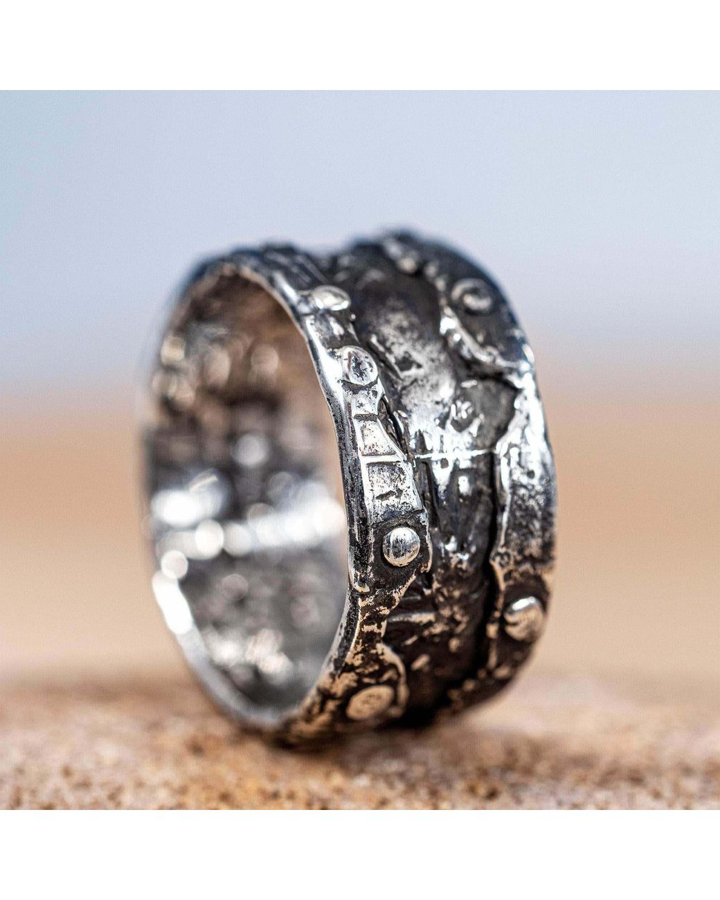German Kabirski Metallic Vexor Rivet Ring for men