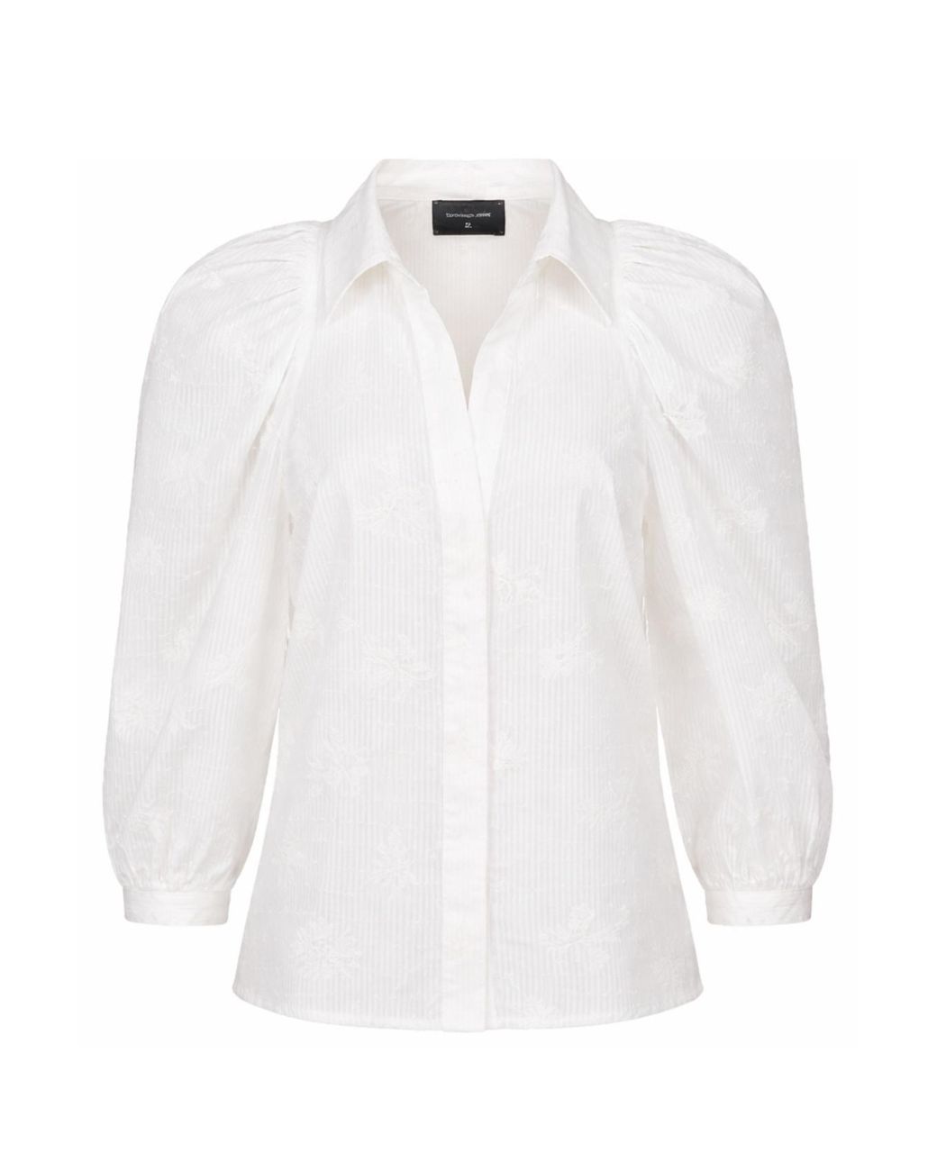 Marianna Déri White Blouse With Floral Embroidery