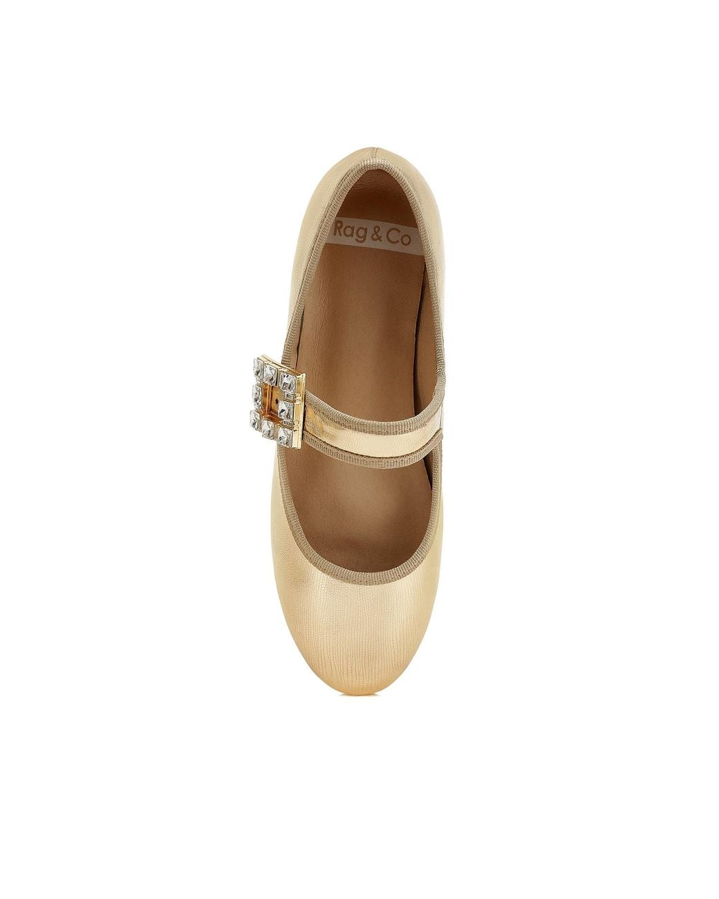 Rag & Co Natural Upstage Brooch Mary Jane Ballerinas
