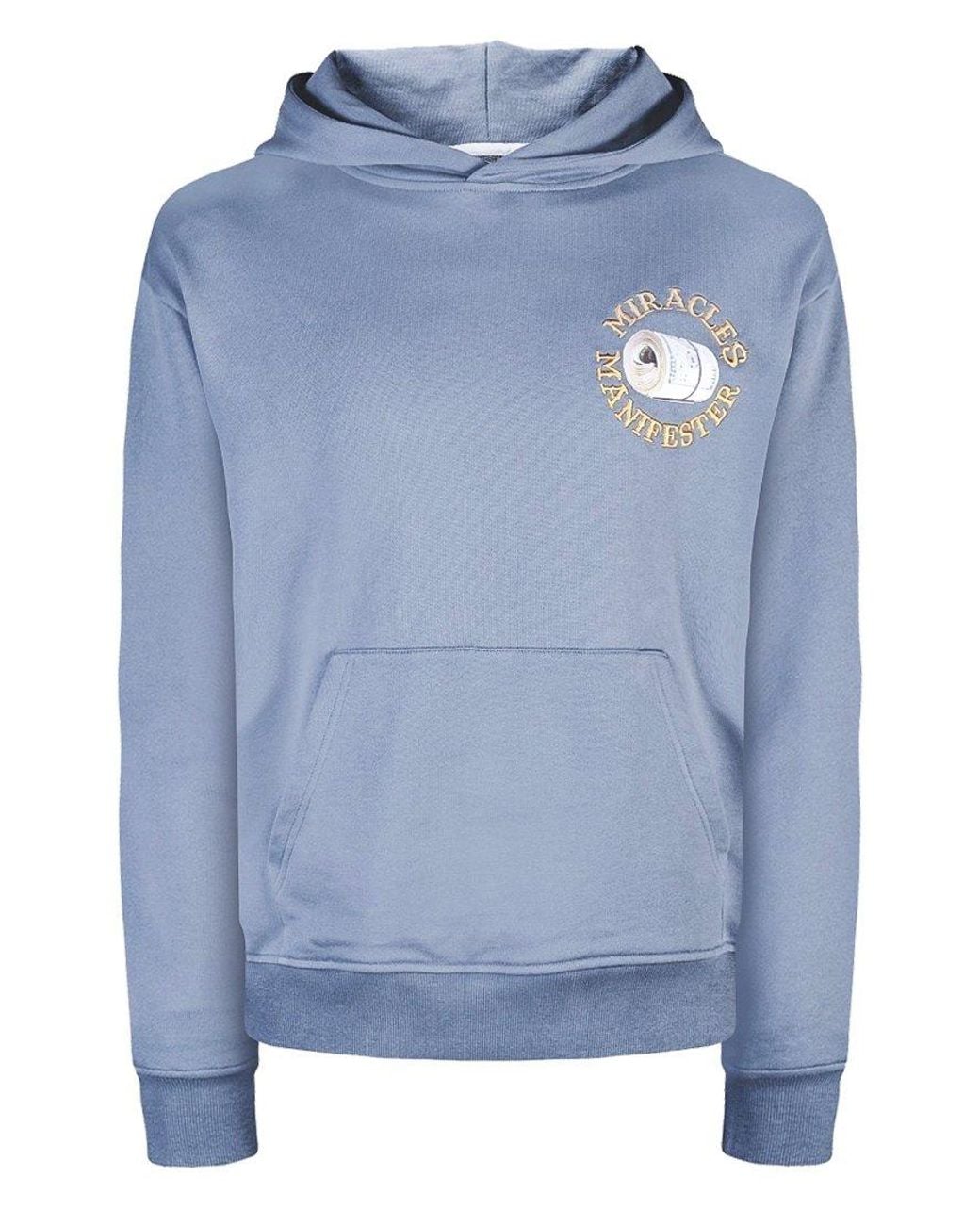 Miracles Manifester Blue Good Luck Embroidered Hoodie