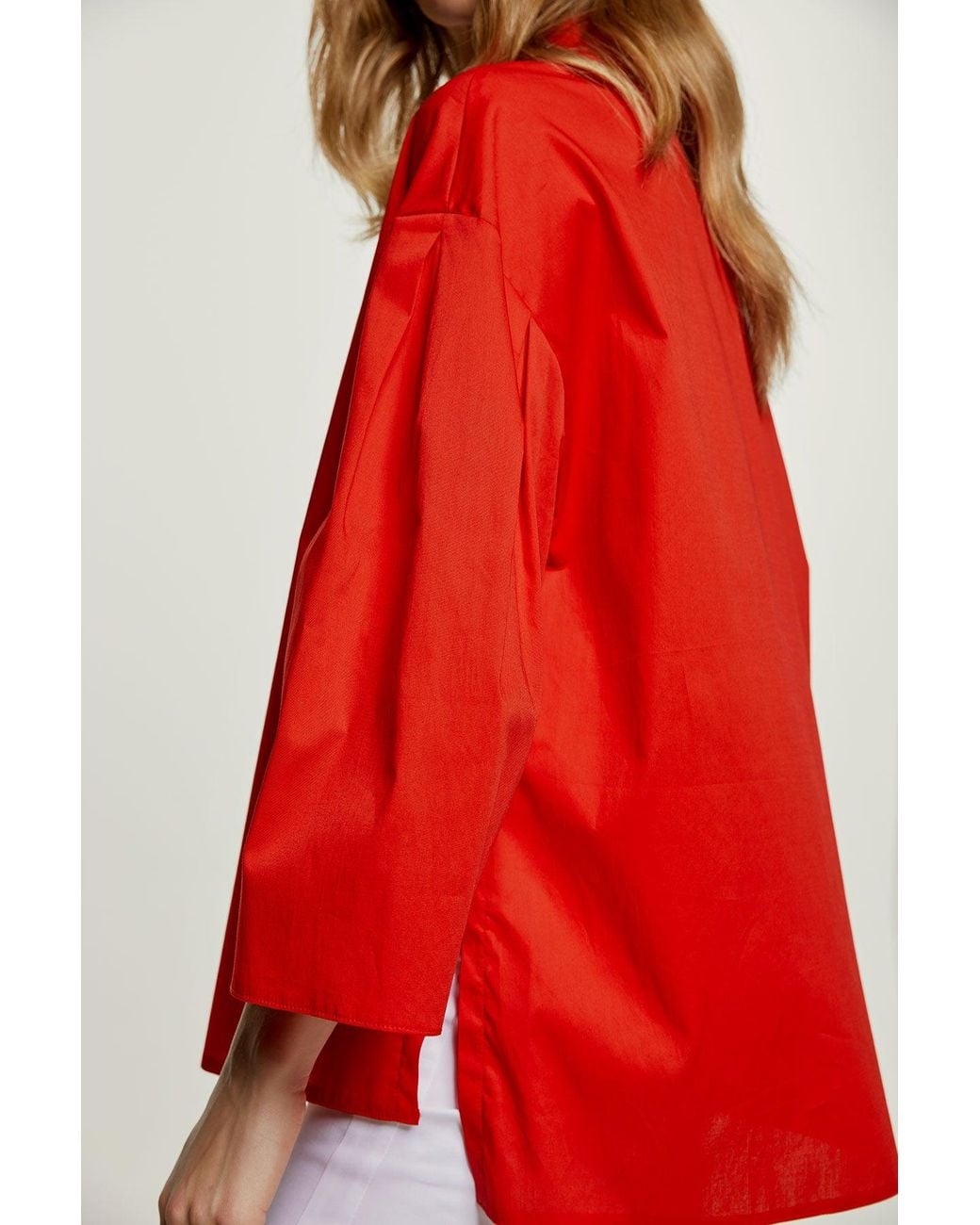 Conquista Red Wide Sleeve Blouse