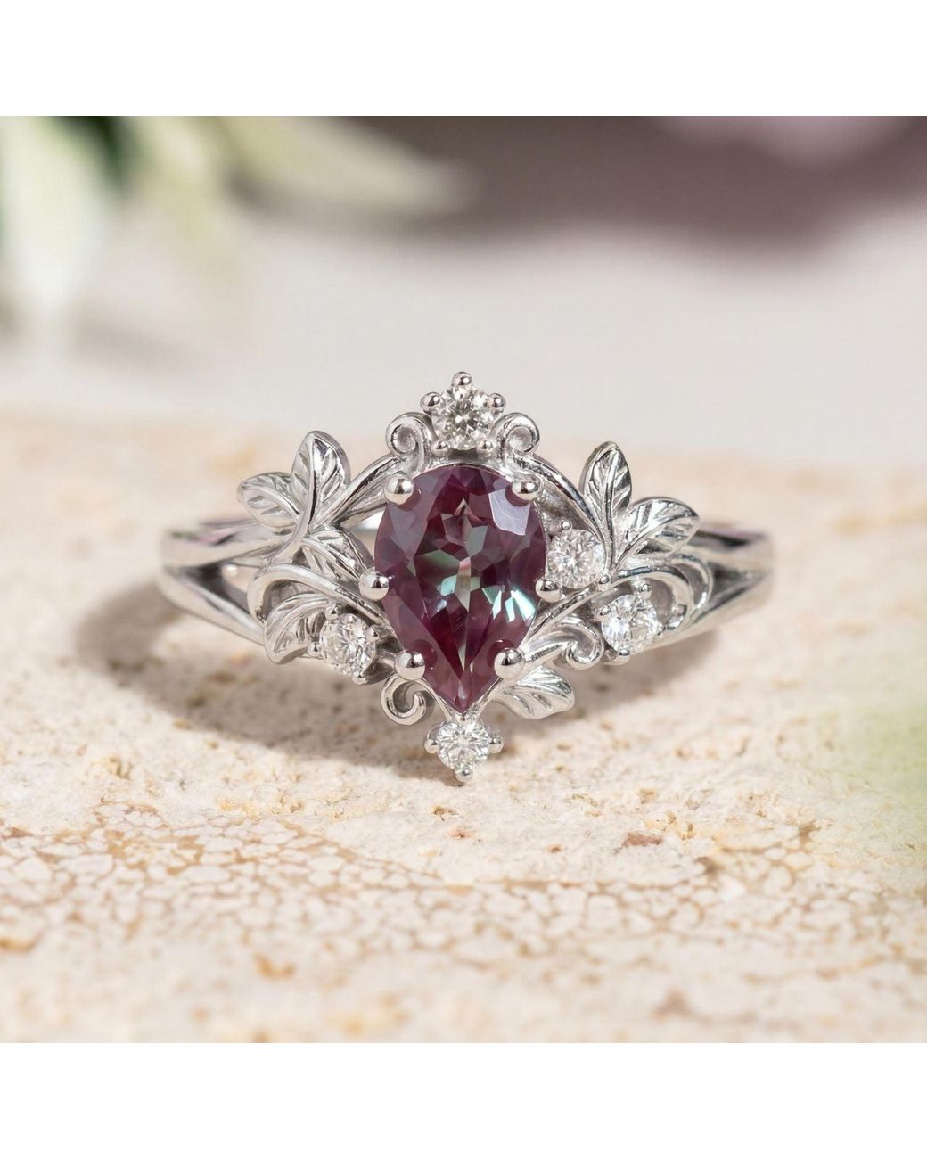 Azura Jewelry New York Metallic Elowen Dew Alexandrite Ring