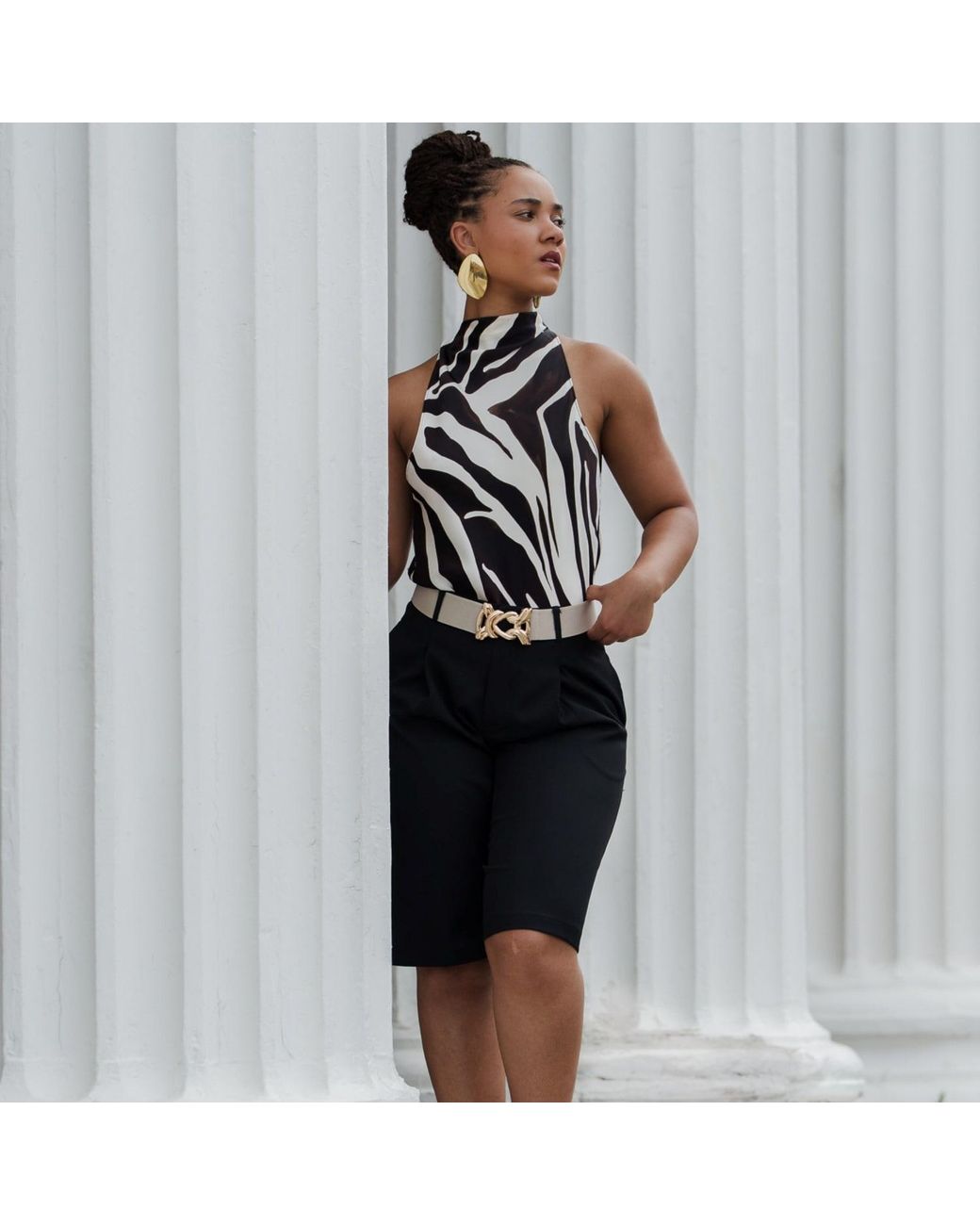 BeltBe Natural Stretch Belt With Metal Knot Buckle