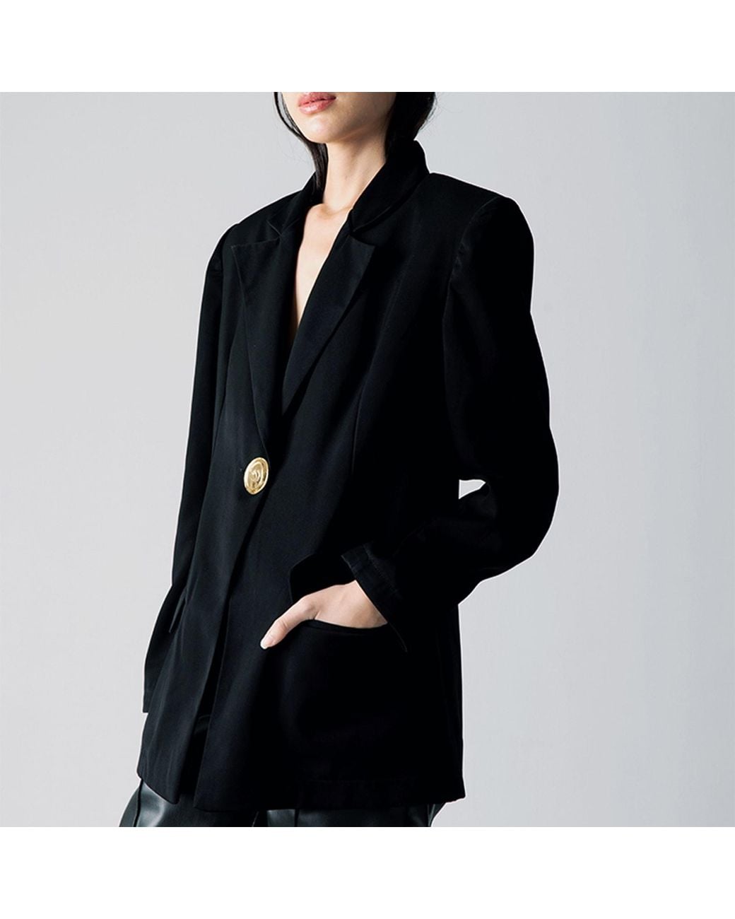 Ats the Label Black Leonie Standard Length Blazer