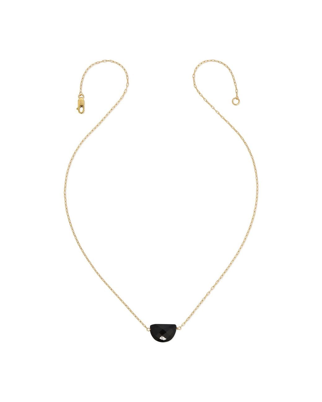 Heather Hawkins Jewelry Metallic Luna Moon Shaped Gemstone Necklace