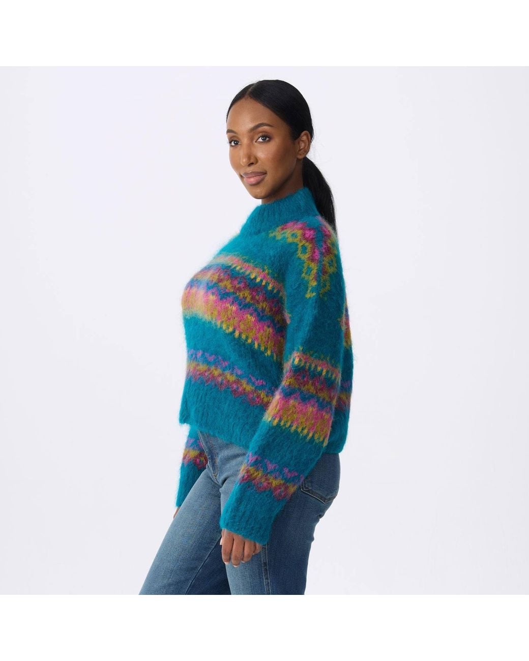 Krimson Klover Blue Celine Mock Neck
