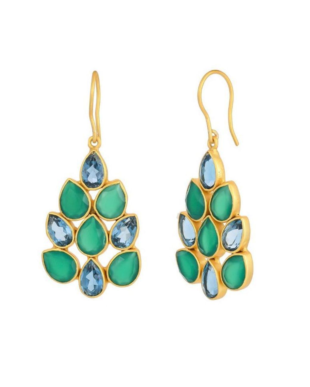 Opium Jewels Green Peacock Tail Drops
