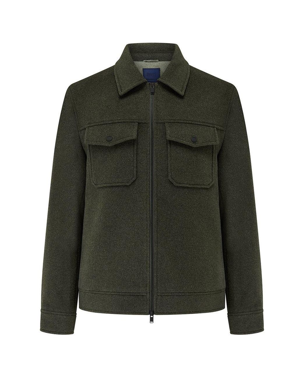 Guards London Green Steele Wool Blend Zip Front Short Jacket for men