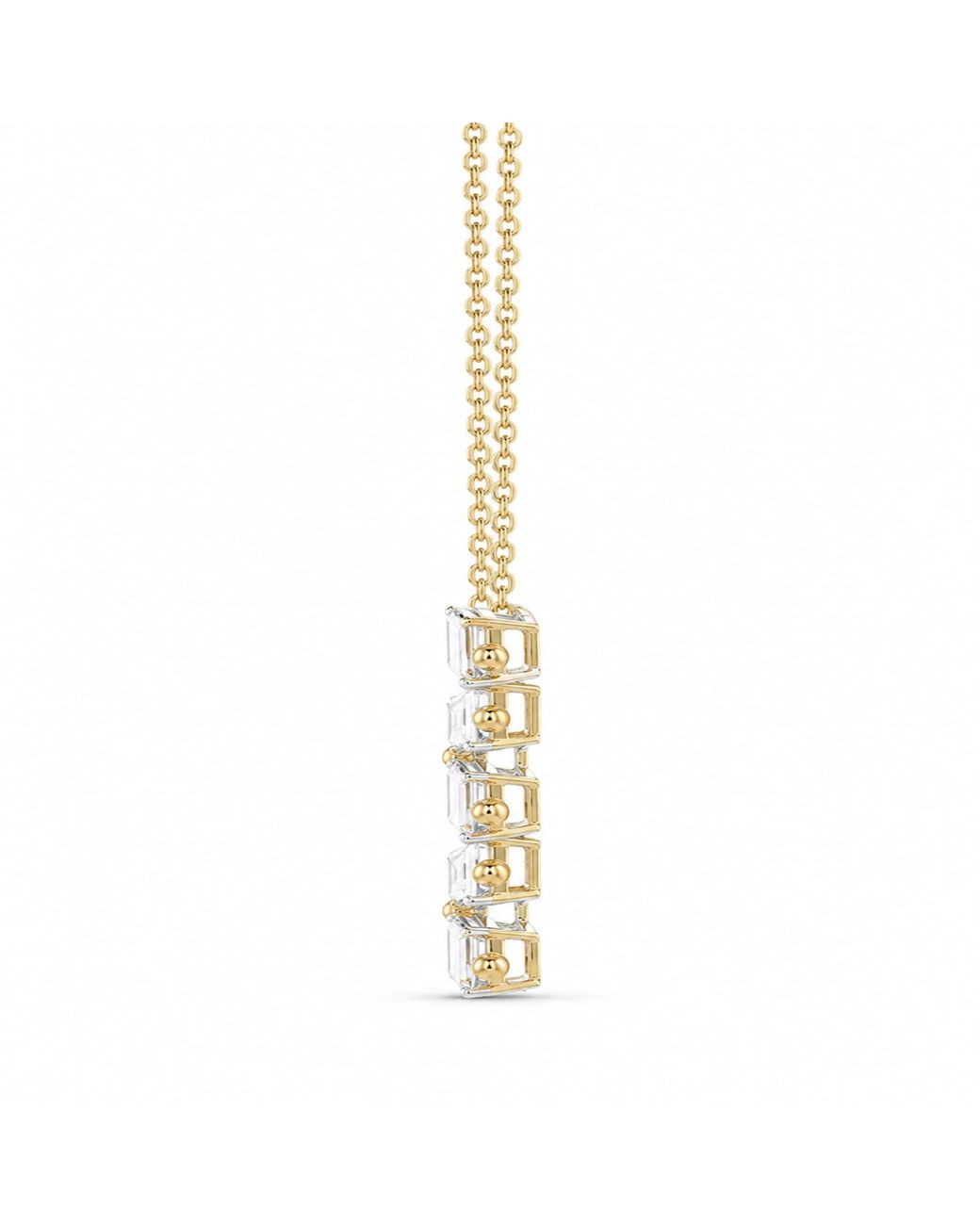 Artisan Metallic 14K Baguette Diamond Zigzag Pendant Necklace