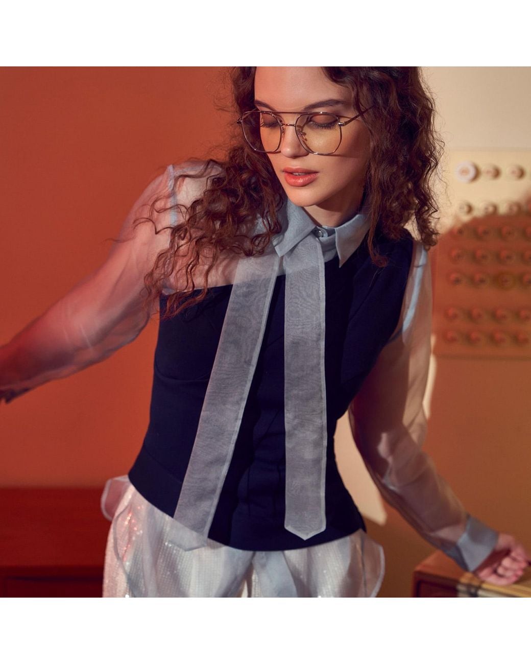 Emma Wallace Blue Dione Top