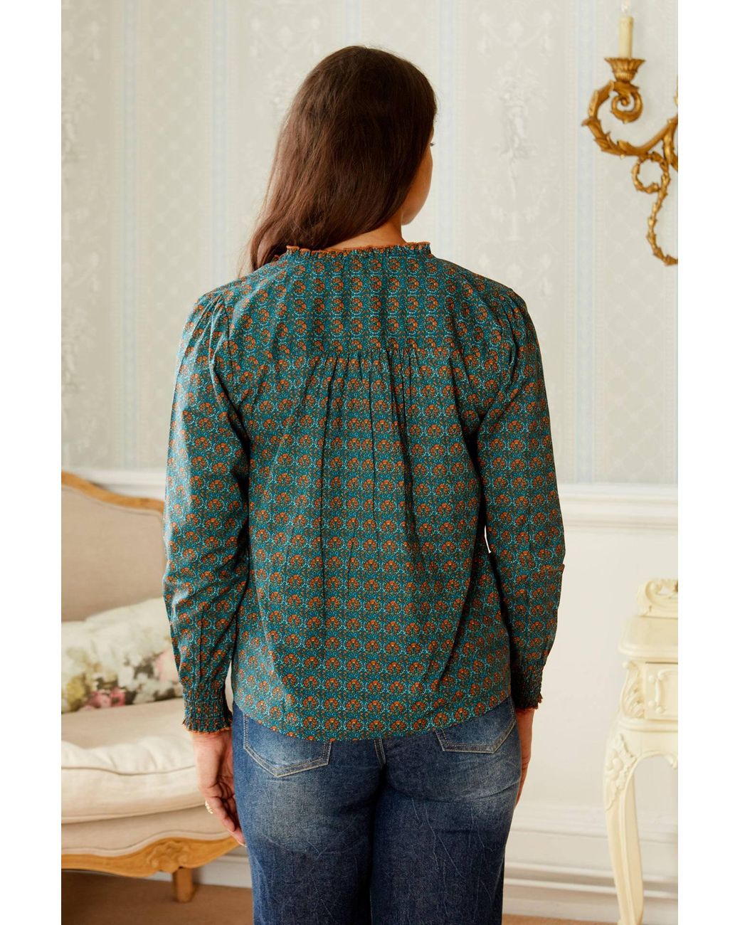 Inara Green Cinnamon Dusk Cotton Top