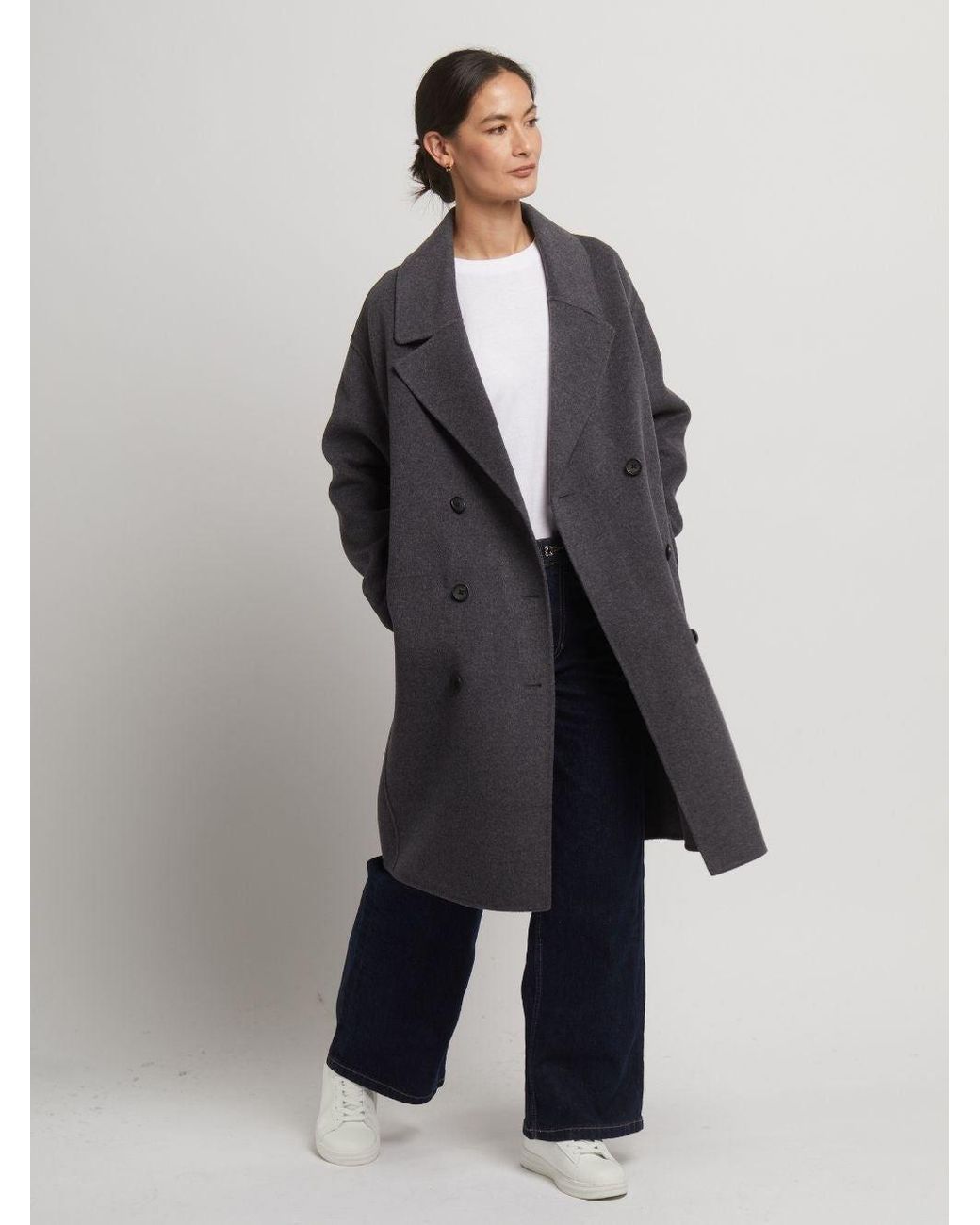 Guards London Blue Flora Wool Cashmere Double Breasted Coat