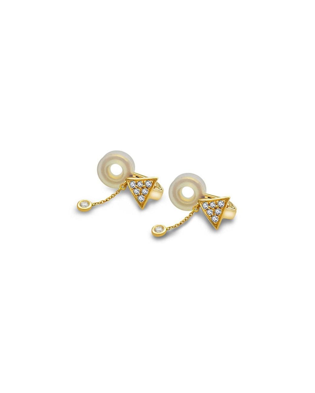 Genevieve Collection Metallic 18K Triangle Dangling Diamond Ear Cuff