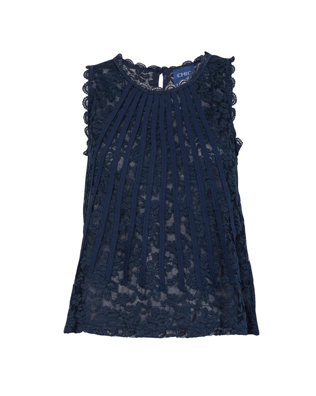 Tantra Spain Sl Blue Sleeveless Lace Top