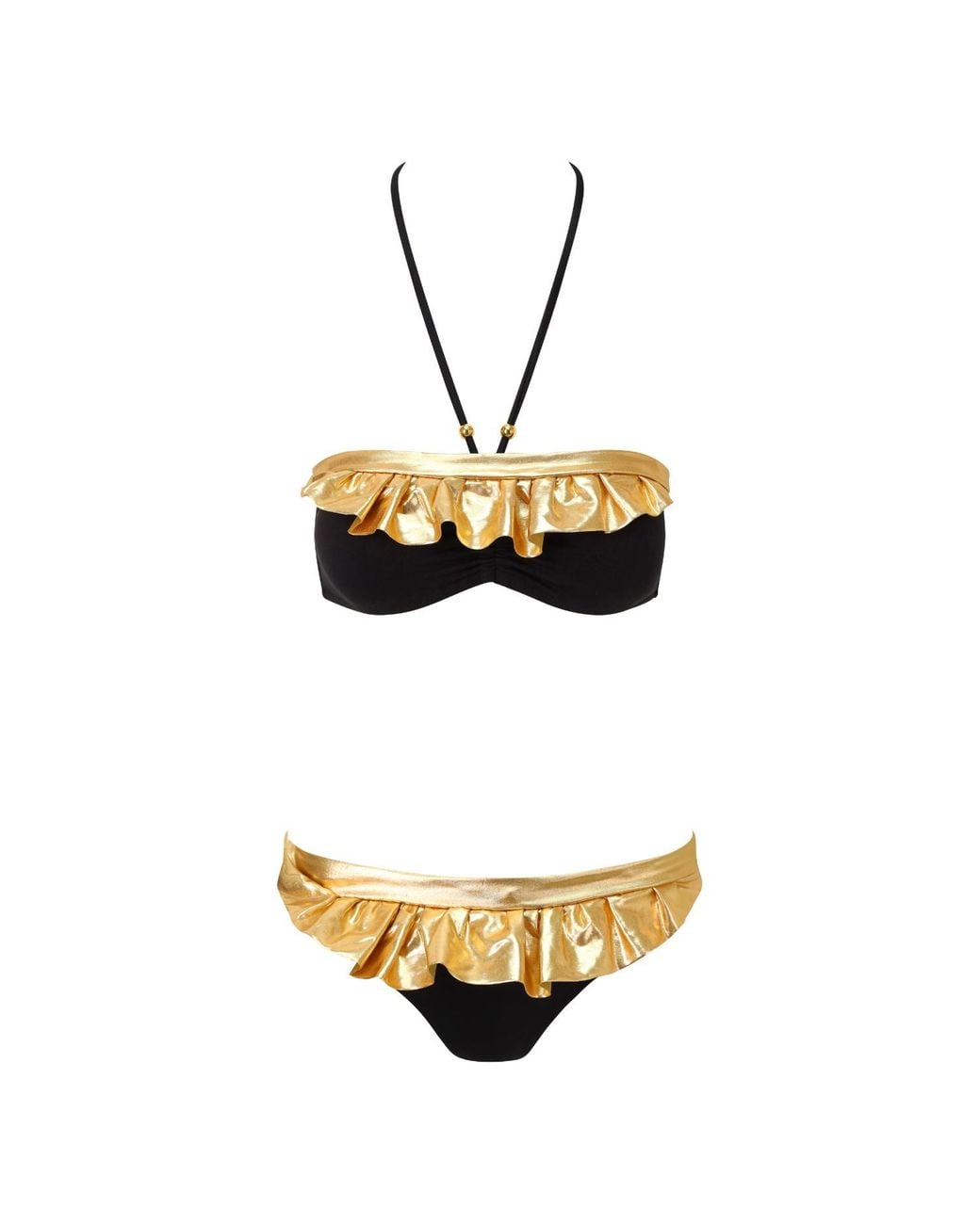 Belle -et-BonBon Black Festival Bikini Set Two Bikinis