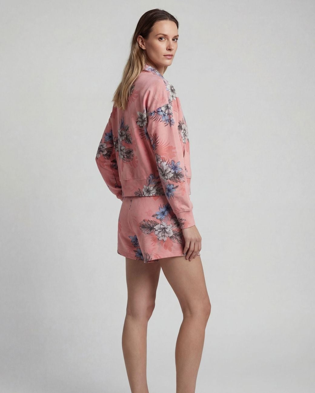 Lords of Harlech Red Penelope Exotic Floral Coral Drawstring Short