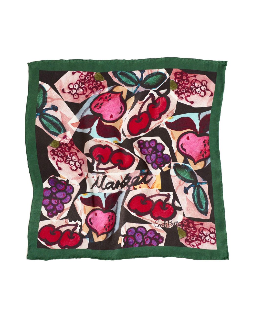 Lost Pattern Red Lost Cherries Silk Pocket Square for men