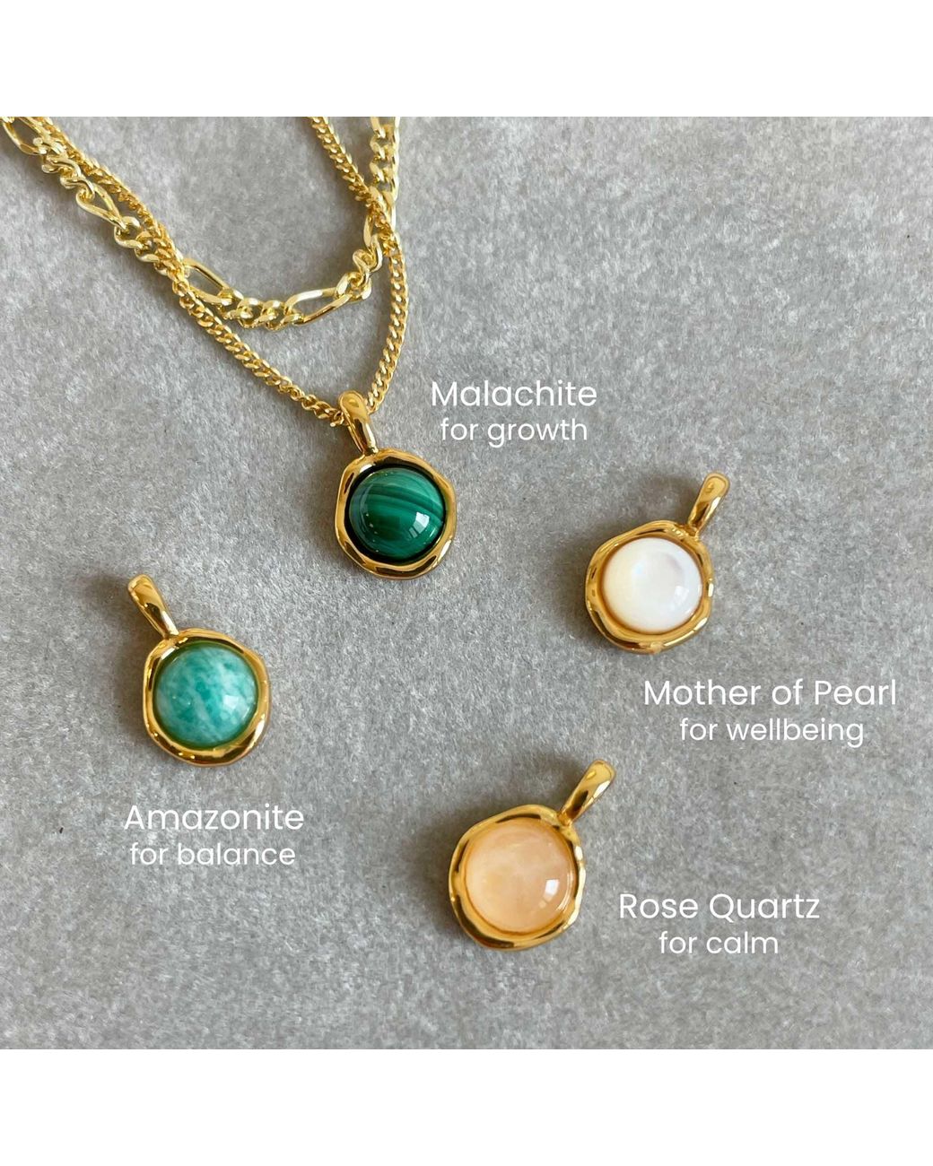 Muru Metallic Tiny Amazonite Necklace Layering Set