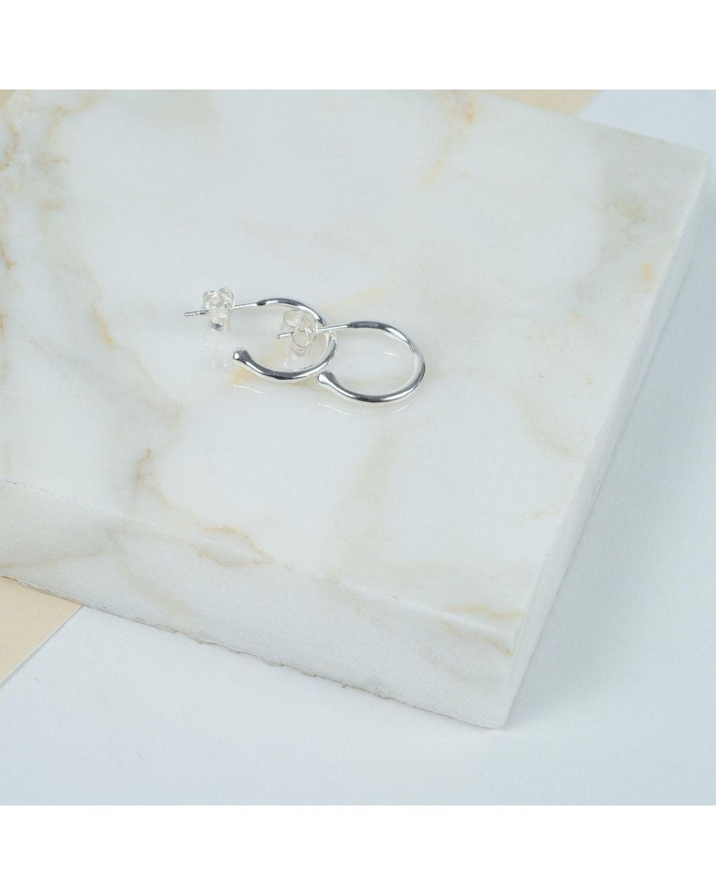 Auree Jewellery White Manhattan Sterling Hoop Earrings