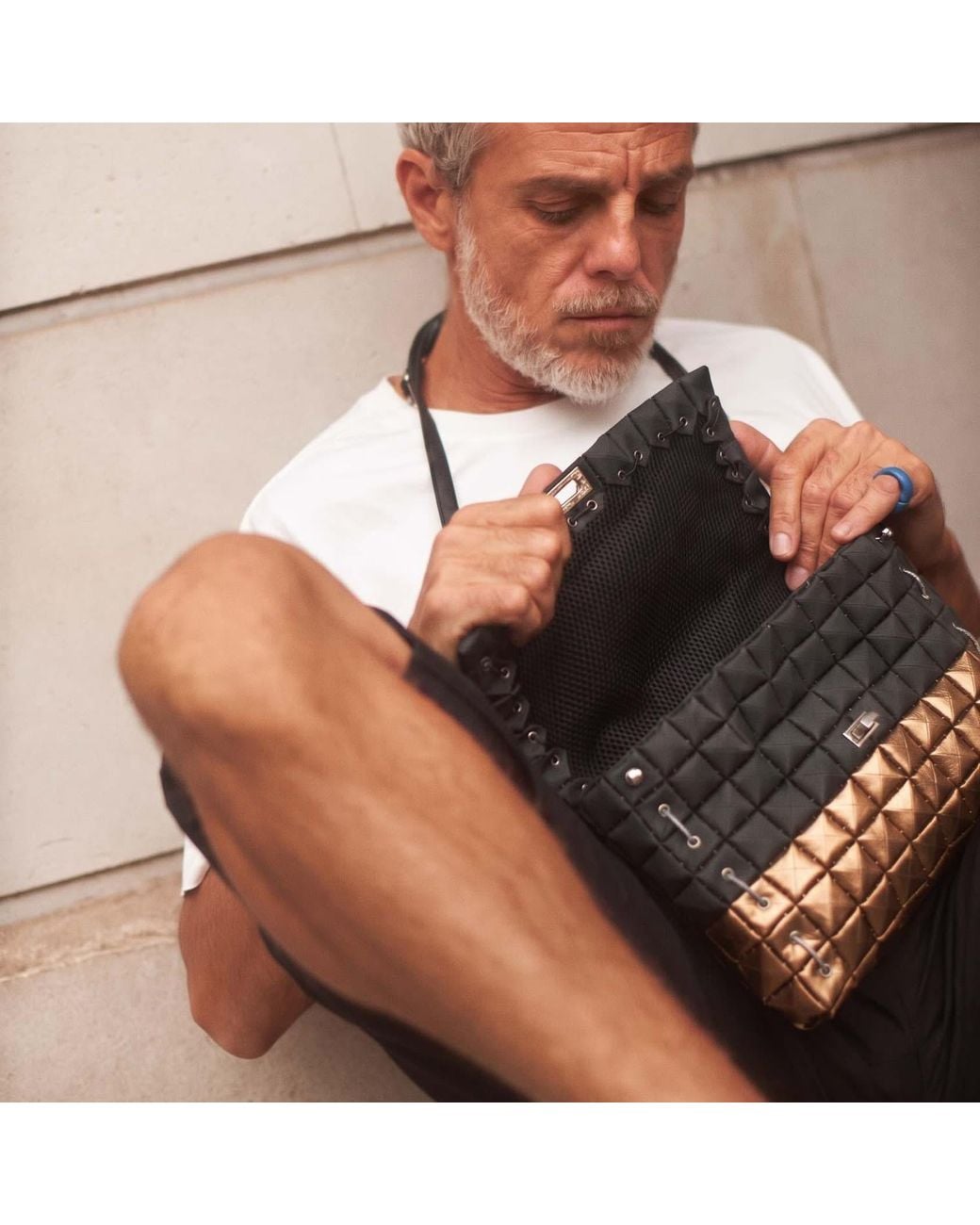Monade Black Clutch Bag Duo & Bronze