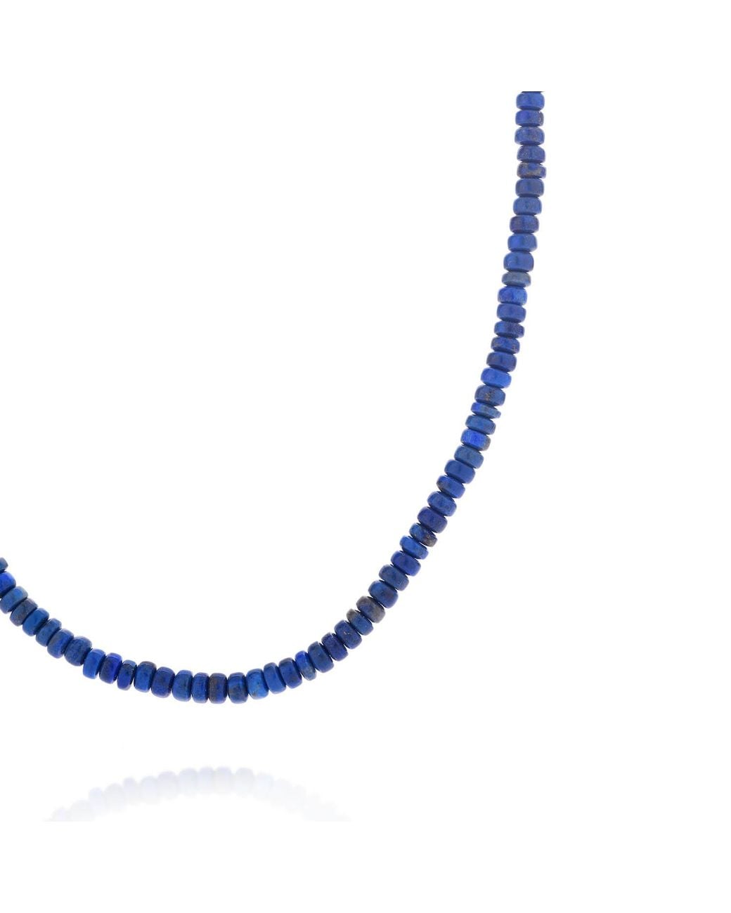 Nellou Jewellery Blue Lapis Lazuli Rondelle Necklace for men