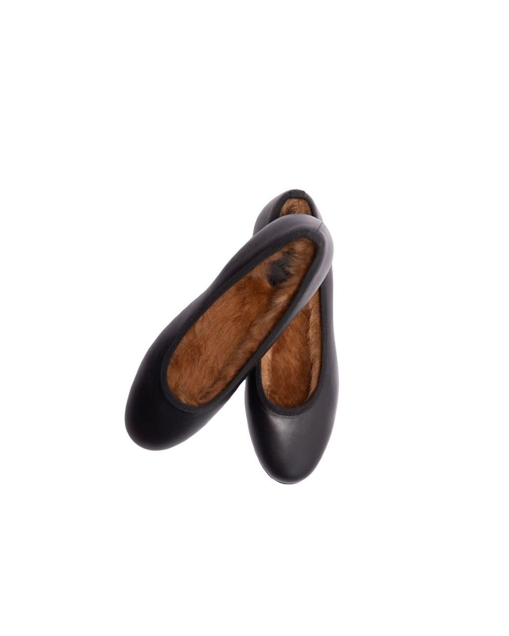 Fursho Brown Classic Shearling-Lined Ballerinas