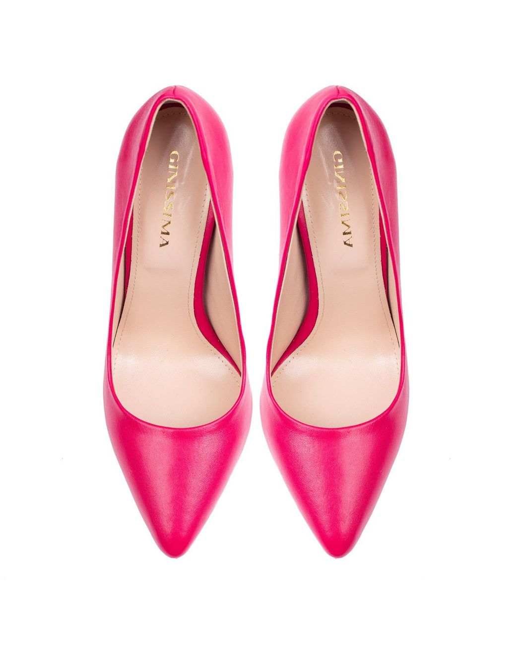 Ginissima Pink Alice Fuchsia Stiletto Shoes Natural Leather