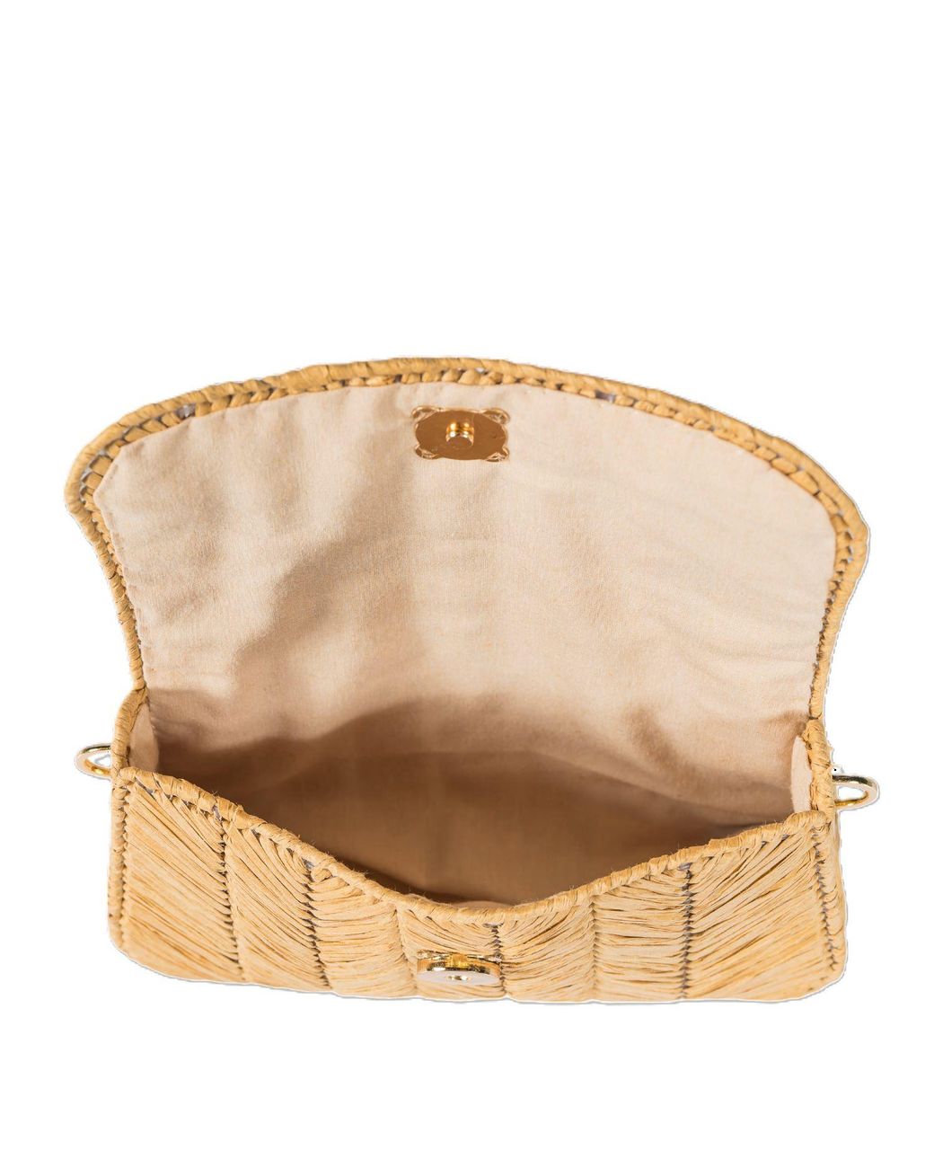 Springmoonatelier Metallic Neutrals Cream Rafia Small Strappy Bag