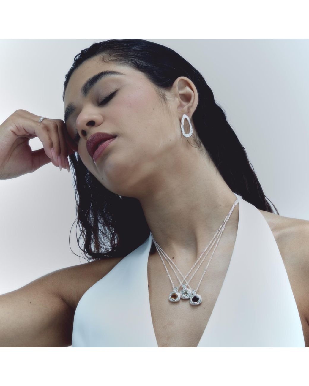 De Roms Metallic Molten Amethyst Soul Necklace