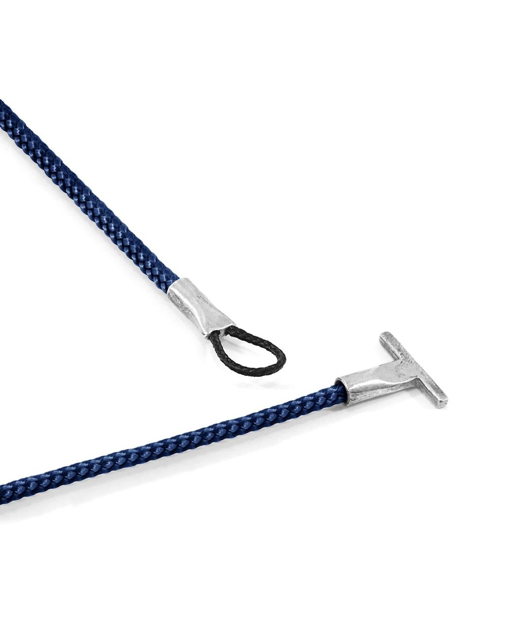 Anchor and Crew Blue Cambridge & Rope Bracelet for men