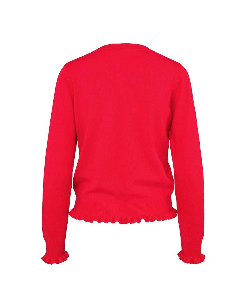 tirillm Red Aspen Merino Wool Sweater With Frills